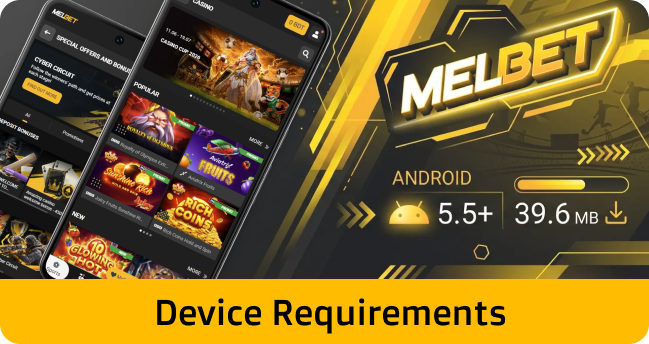 Technical specifications of the Melbet app for Android devices