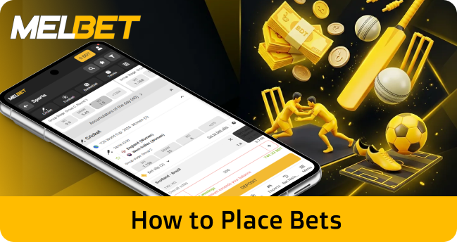Place a bet on the Melbet app in just four steps.