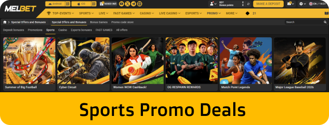 At Melbet you can find more sportsbook promos