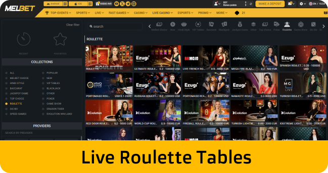 At Melbet you can enjoy fast rounds roulette