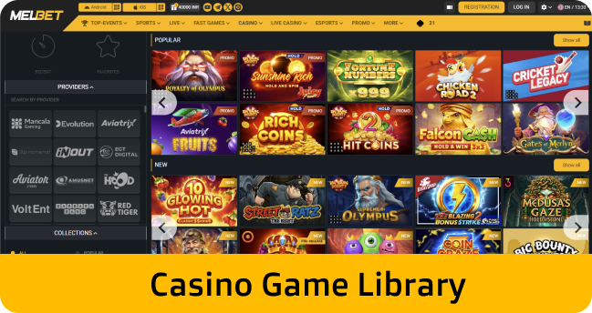 Melbet features a casino collection boasting nearly 2,000 games