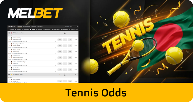 Explore tennis betting options with odds for both singles Melbet