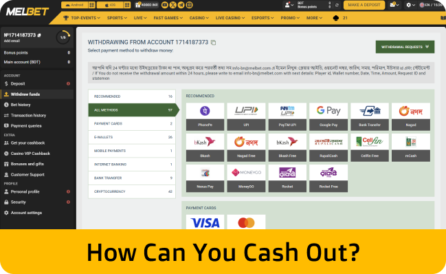 Get your payouts from Melbet Bangladesh